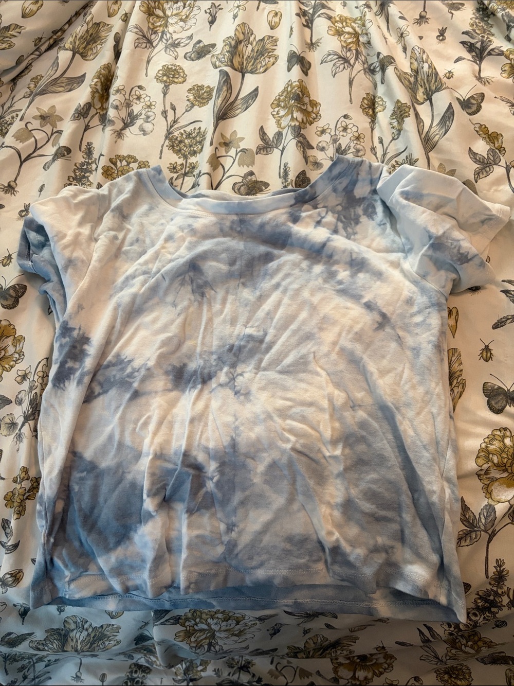 Fabletics Tie-Dye Short Sleeve Women's Top - Light Blue/White